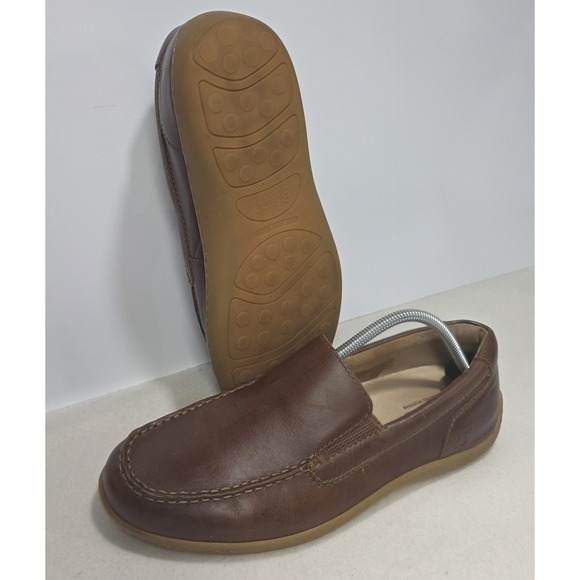 Born Mens 10 M Brown Brompton Leather Slip On Loafer Shoes Limited Use - Picture 1 of 12